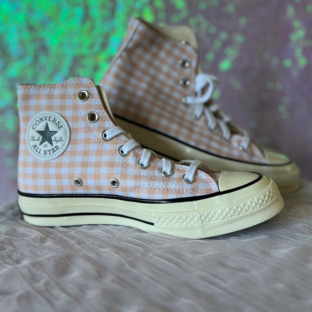 Converse 70 Gingham in cheeky coral/white/egret 6.5
